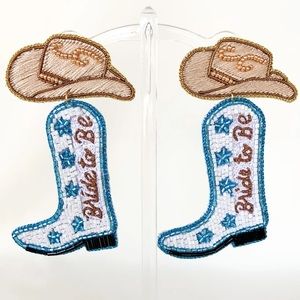 Dos Femmes Bride To Be Beaded Earrings